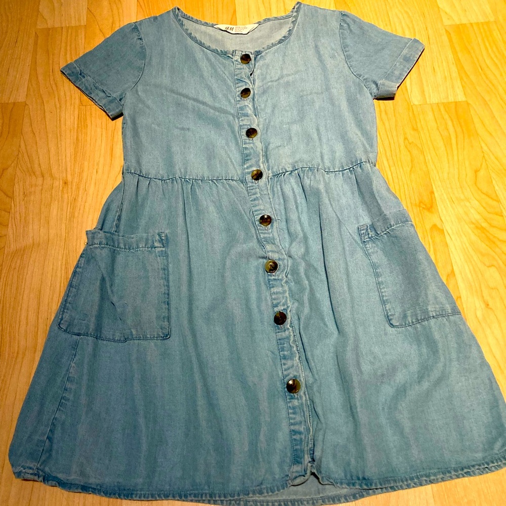 H&M light denim dress with pockets size 9-10Y